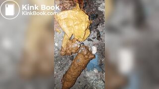 Ebony midnight poop at the bush