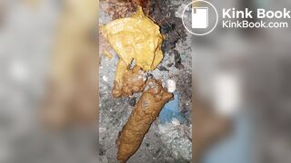 Ebony midnight poop at the bush