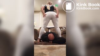 White Jeans Facesitting Poop