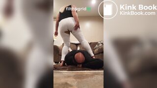 White Jeans Facesitting Poop