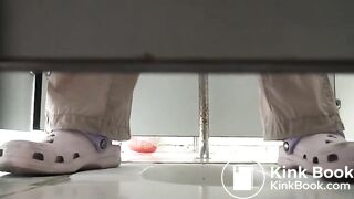 Girl Chinese pooping pis toilet.FFT_0267
