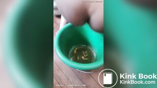 Real amateur ebony scat force poop in bucket ❤