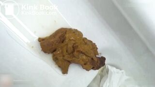 self filmed woman takes a sloppy poop