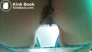 woman shitting in transparent panties
