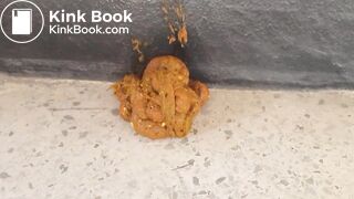 Korean girl pooping on the stairs