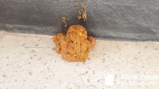 Korean girl pooping on the stairs