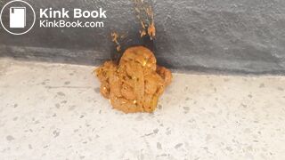 Korean girl pooping on the stairs