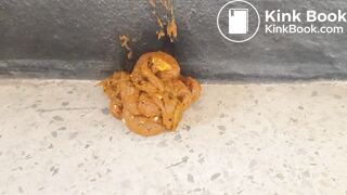 Korean girl pooping on the stairs