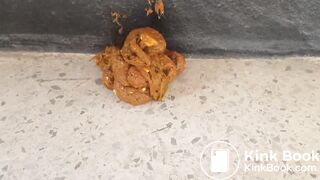 Korean girl pooping on the stairs