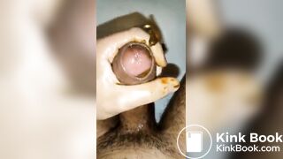 masturbation with stuffed foreskin