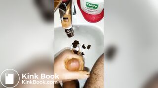 masturbation with stuffed foreskin