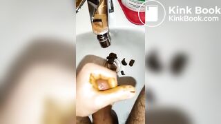 masturbation with stuffed foreskin