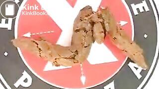 Brown shit on pizza box