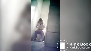 Cute Russian girl poop wc 5