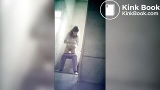 Cute Russian girl poop wc 5