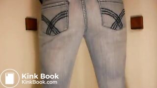 Girl pooping jeans