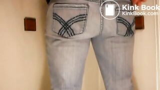 Girl pooping jeans