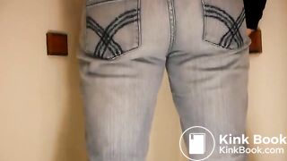 Girl pooping jeans