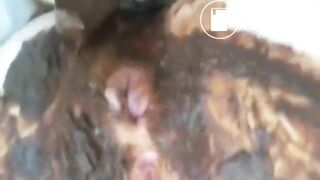 Amateur Scat Anal Toying with Smearing