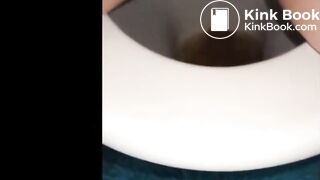 woman shows us her poop