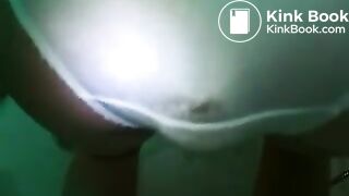 close up white panty poop