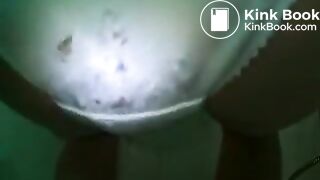 close up white panty poop