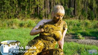 Collecting cowshit and masturbating with it