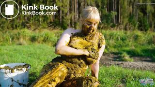 Collecting cowshit and masturbating with it