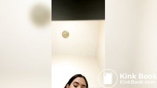 Latina pushes out buttplug with an accident