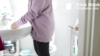 Girl pooping on the toilet