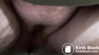 Hairy pussy toilet shit frontal view