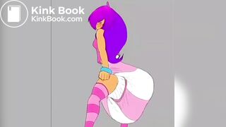 Animation girl diaper moment and pooping moment