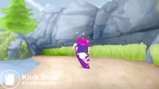 Animation girl diaper moment and pooping moment