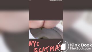 Beautiful teen girl takes multiple shits dropping big l