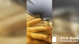 Girl shits on cock and sucks with shit