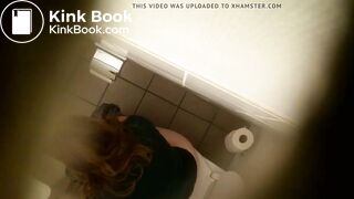 Office Girl Poops on Toilet 2 - video 2