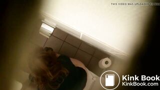 Office Girl Poops on Toilet 2 - video 2