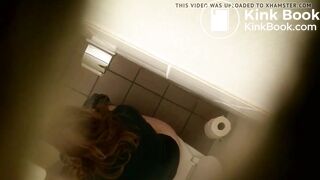 Office Girl Poops on Toilet 2 - video 2