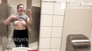a delicious fat ass shitting in public toilet