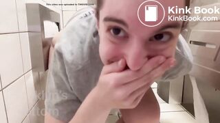 a delicious fat ass shitting in public toilet