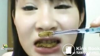 Asian brush teeth with shit