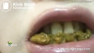 Asian brush teeth with shit