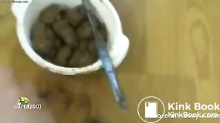 Asian brush teeth with shit