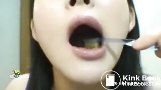 Asian brush teeth with shit