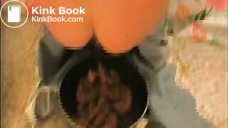 Giant pile of poop in a pan