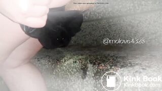 Outside enema pooping in panty