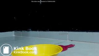 Chick eats shit
