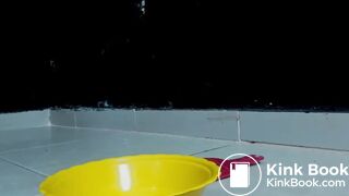 Chick eats shit