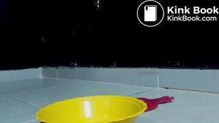 Chick eats shit