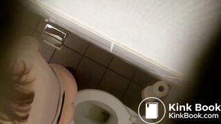 Office Girl Poops on Toilet - video 2